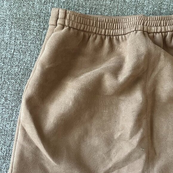 Forever 21 Tan Camel Faux Suede Elastic Waist Skirt Size 9/10 - Picture 7 of 12